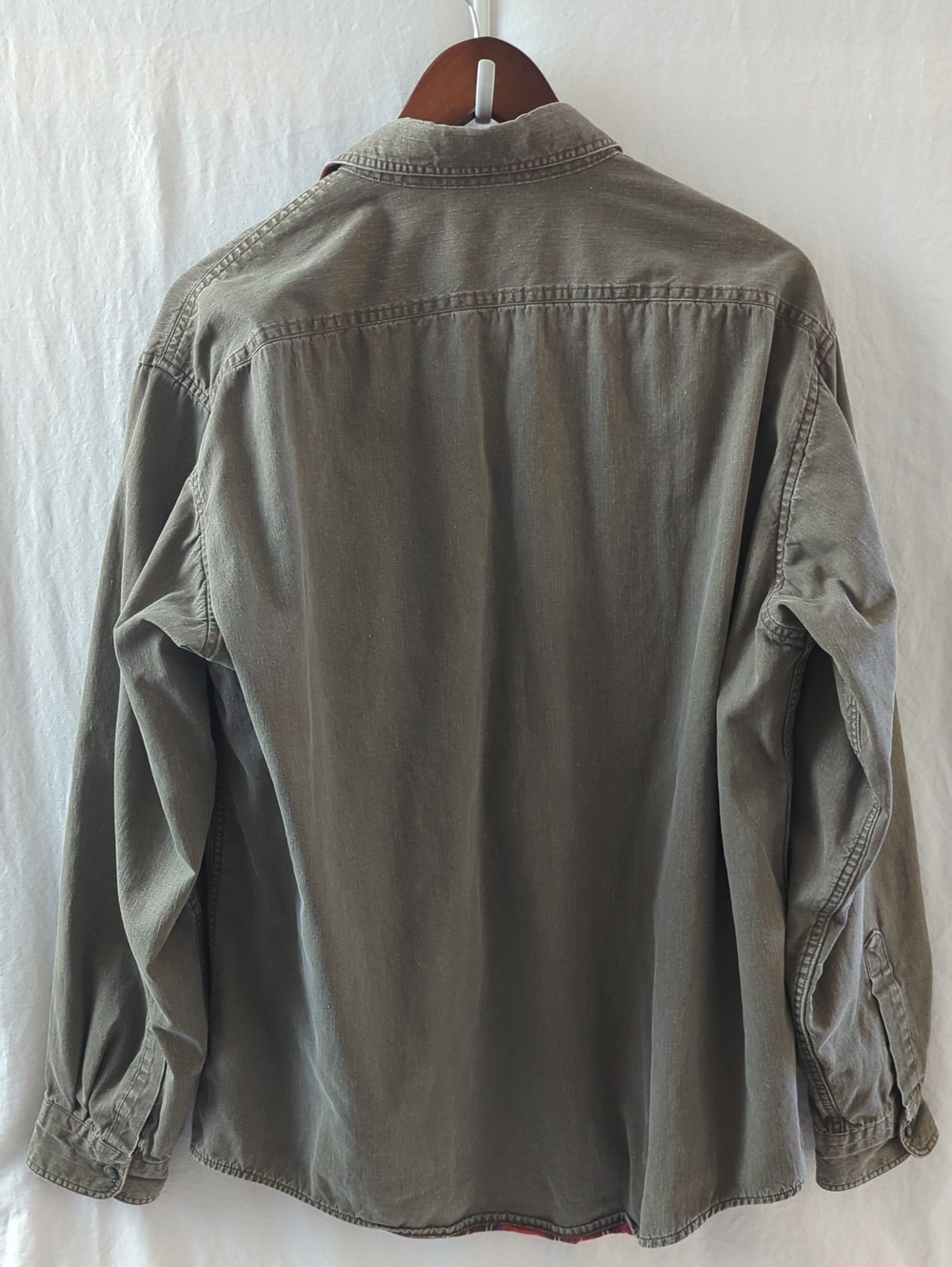 Vintage L.L. Bean Flannel Lined Canvas Hurricane Shirt Jacket Men L Made in USA - Picture 3 of 9